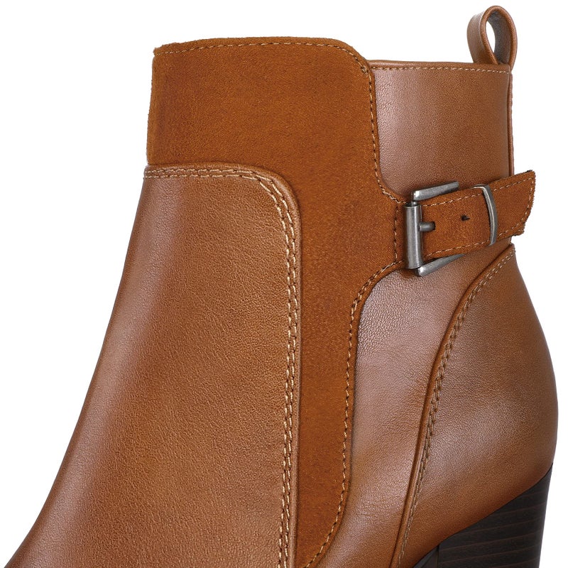 mysoft Women's Ankle Boots Chunky Stacked Heel Zipper Booties - Available in Wide Sizes - Image 2
